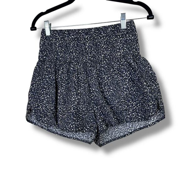 Free People Movement Black Printed Leopard The Way Home High Waist Shorts Medium - Picture 2 of 11